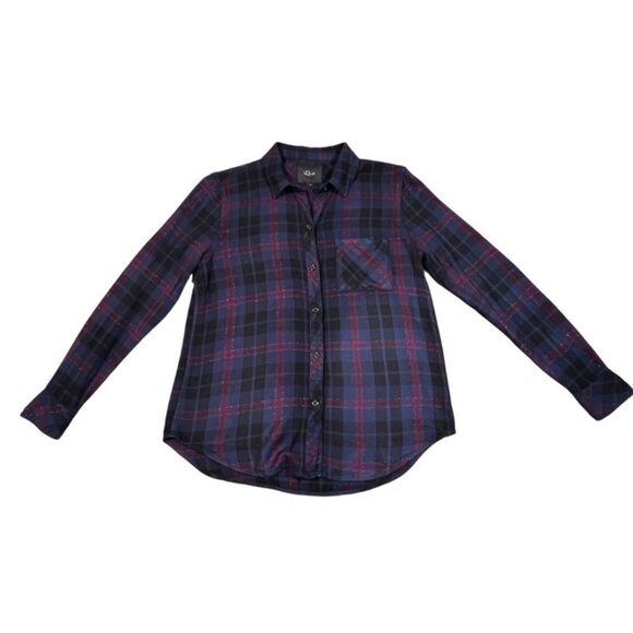 Rails Midnight Merlo Gold Plaid Hunter Flannel Button-Up Shirt SIZE-SMALL - Picture 1 of 10